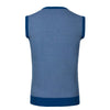 Piacenza Cashmere All-Over Monogram V-Neck Cotton Gilet in Blue - SARTALE
