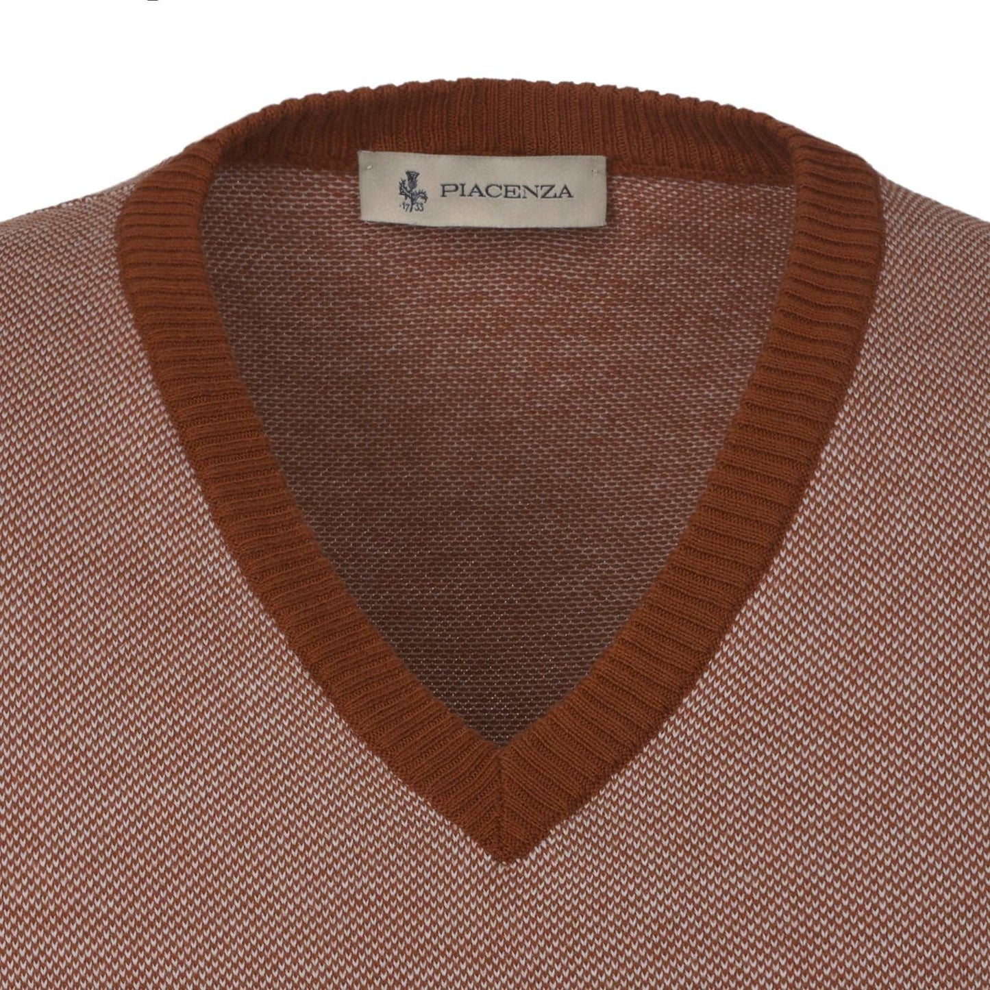 Piacenza Cashmere All-Over Monogram V-Neck Cotton Gilet in Brown - SARTALE