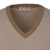 Piacenza Cashmere All-Over Monogram V-Neck Cotton Gilet in Light Brown - SARTALE