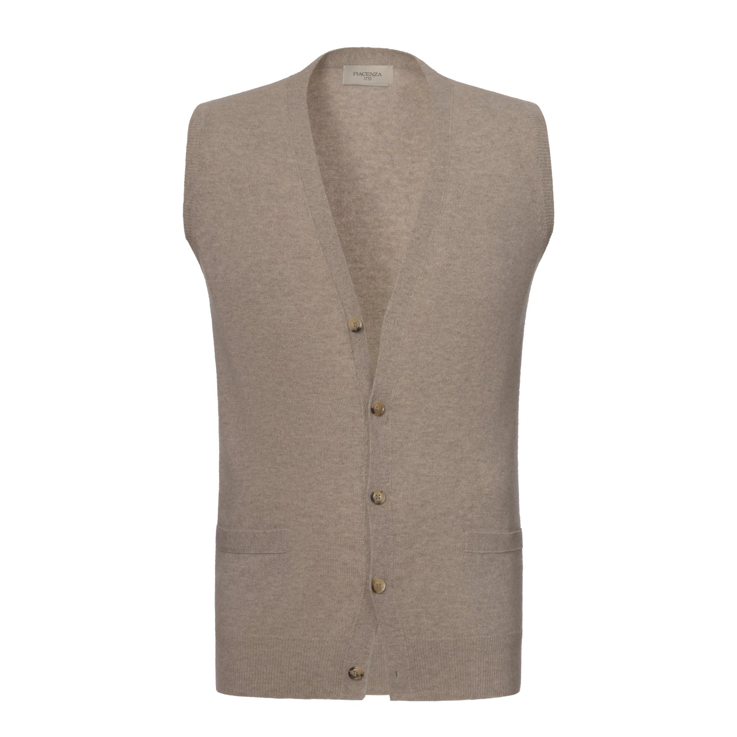 Piacenza Cashmere Cashmere Gilet in Soft Greige Melange - SARTALE