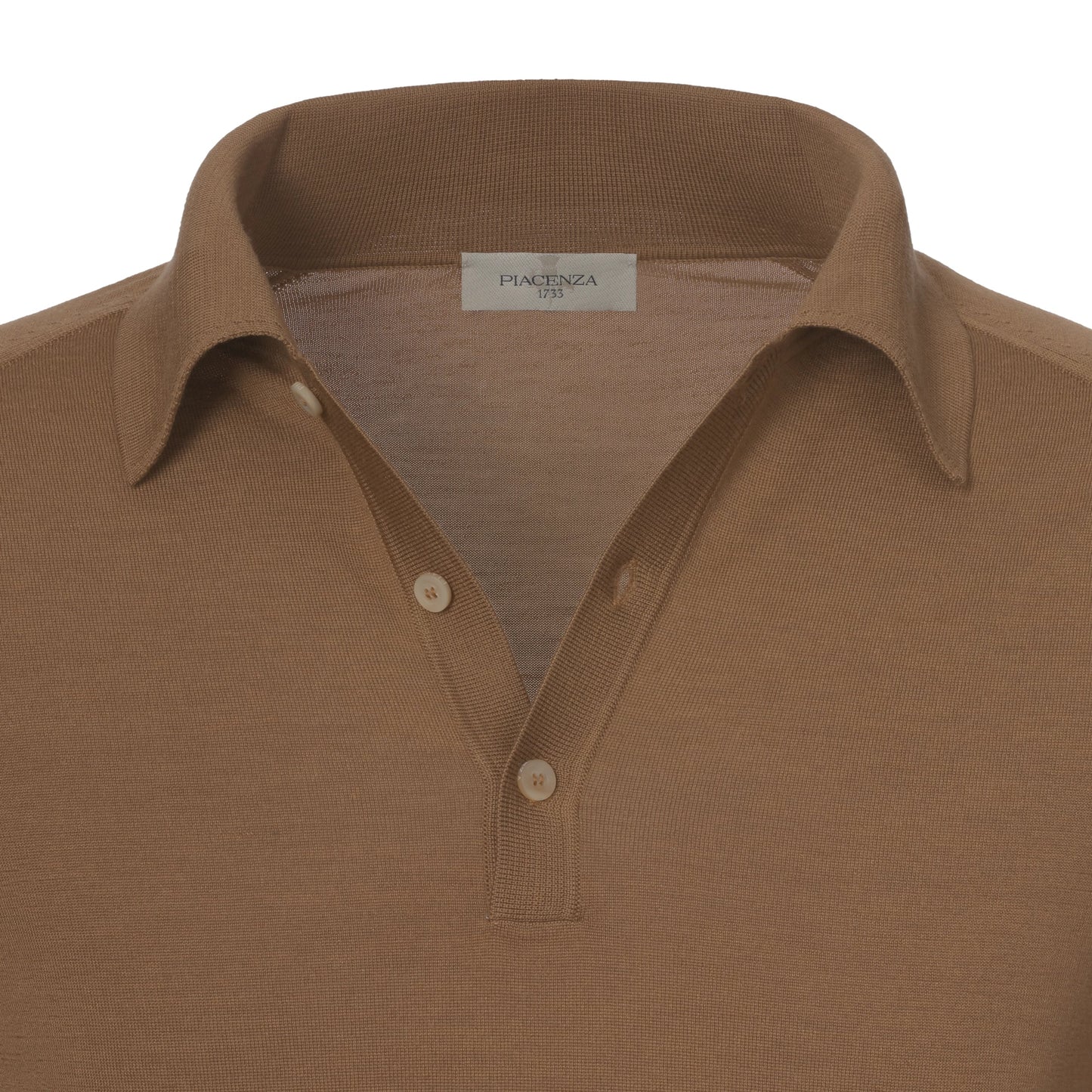 Piacenza Cashmere Virgin Wool Polo Shirt in Caramel Brown - SARTALE