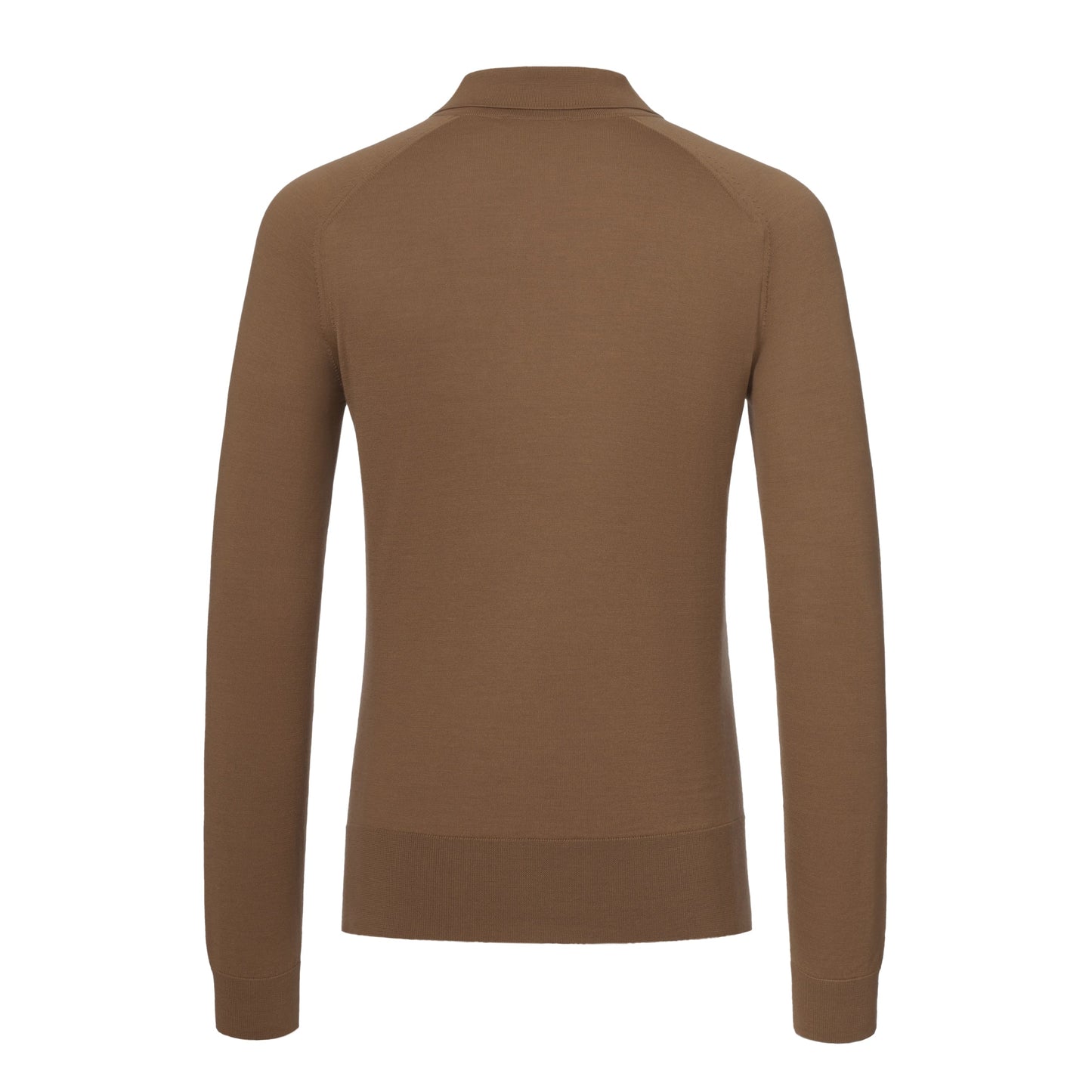 Piacenza Cashmere Virgin Wool Polo Shirt in Caramel Brown - SARTALE