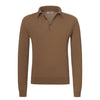 Piacenza Cashmere Virgin Wool Polo Shirt in Caramel Brown - SARTALE