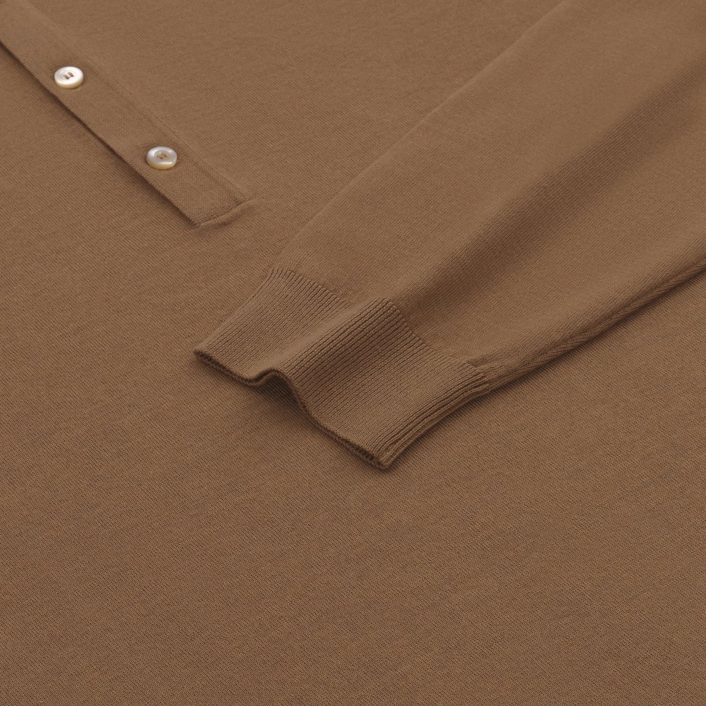 Piacenza Cashmere Virgin Wool Polo Shirt in Caramel Brown - SARTALE