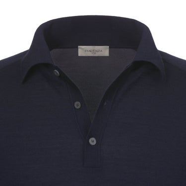 Piacenza Cashmere Virgin Wool Polo Shirt in Indigo Black - SARTALE