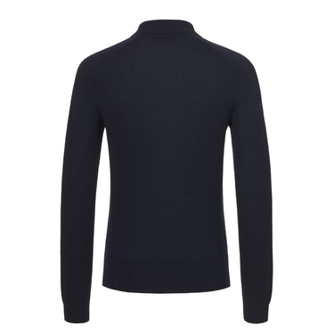 Piacenza Cashmere Virgin Wool Polo Shirt in Indigo Black - SARTALE