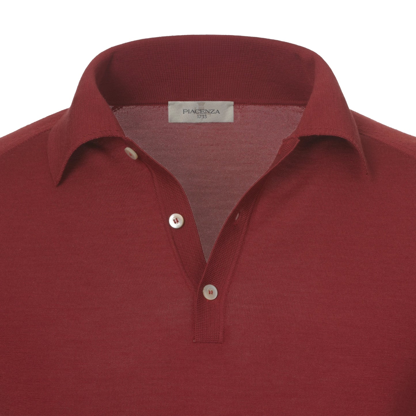 Piacenza Cashmere Virgin Wool Polo Shirt in Red Rusty - SARTALE