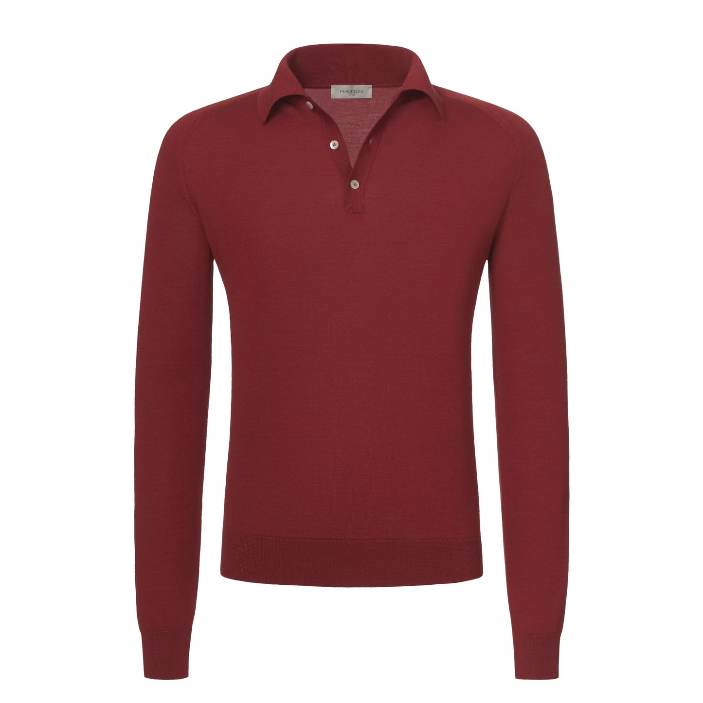 Piacenza Cashmere Virgin Wool Polo Shirt in Red Rusty - SARTALE