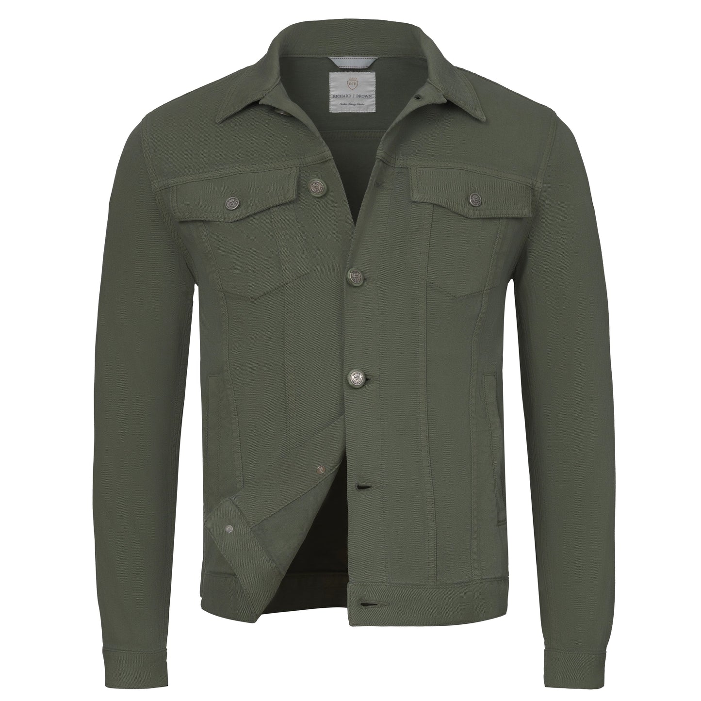 Richard J. Brown Cotton - Blend Denim Jacket in Green - SARTALE