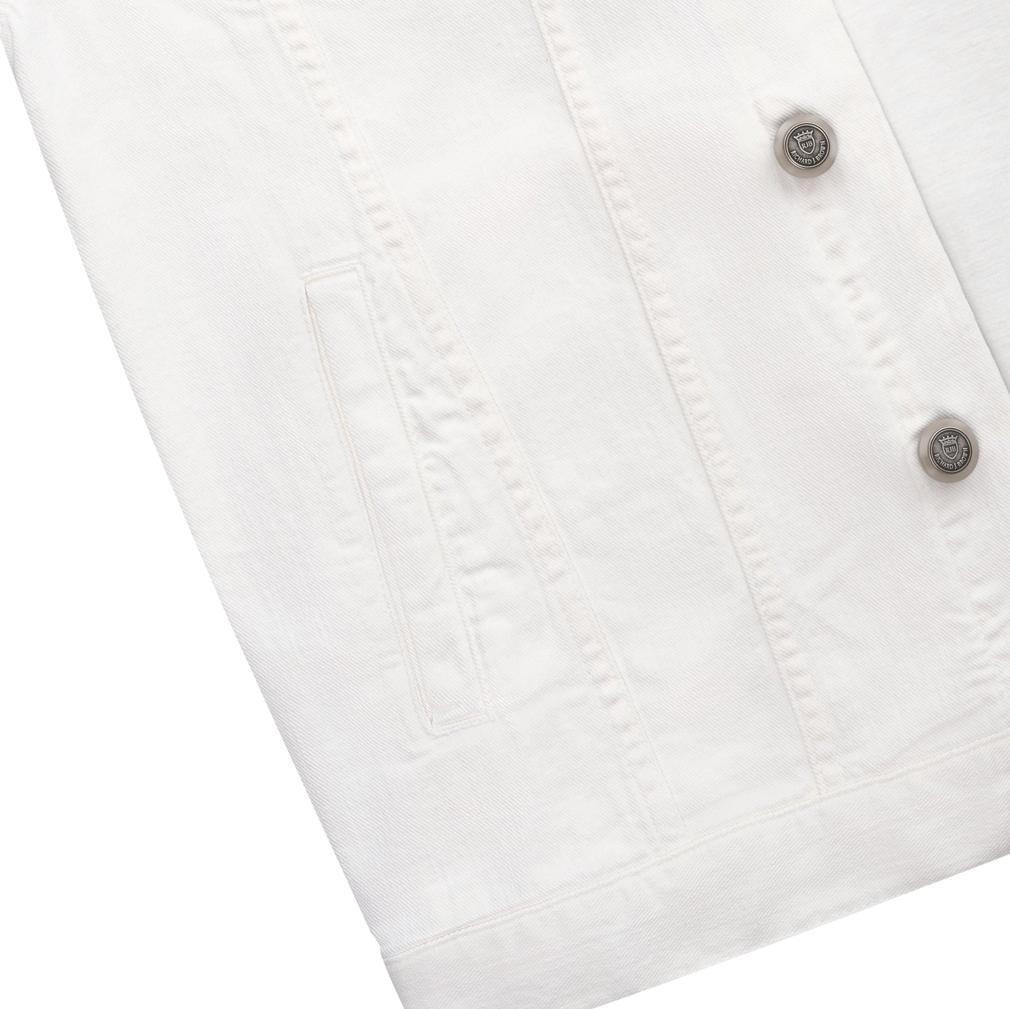 Richard J. Brown Cotton - Blend Denim Jacket in White - SARTALE