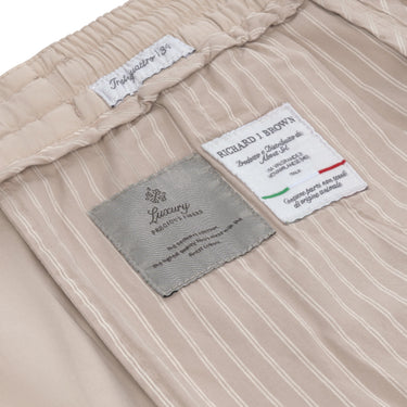 Richard J. Brown Cotton - Silk Blend Trousers in Beige - SARTALE