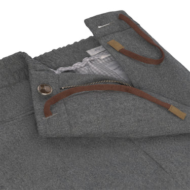 Richard J. Brown Drawstring Flannel Trousers in Grey Melange - SARTALE