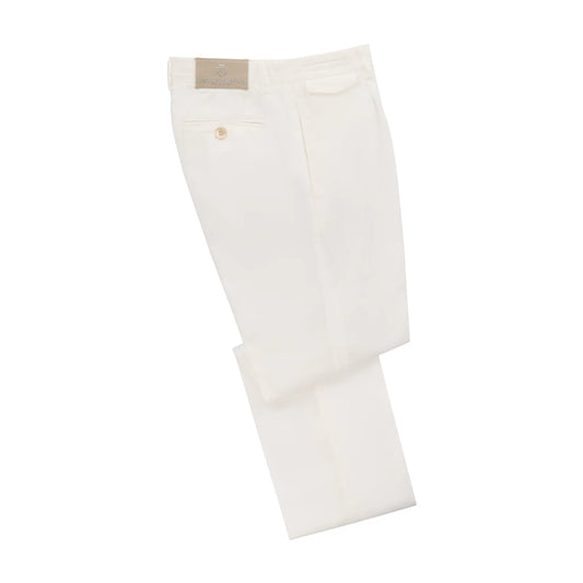 Richard J. Brown Regular - Fit Cotton Pleated White Trousers - SARTALE