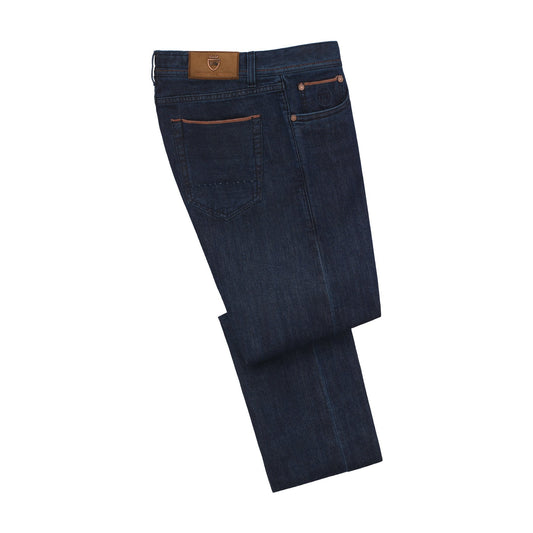 Richard J. Brown Regular - Fit Stretch - Cotton 5 Pocket Jeans in Selvedge Dark Denim - SARTALE
