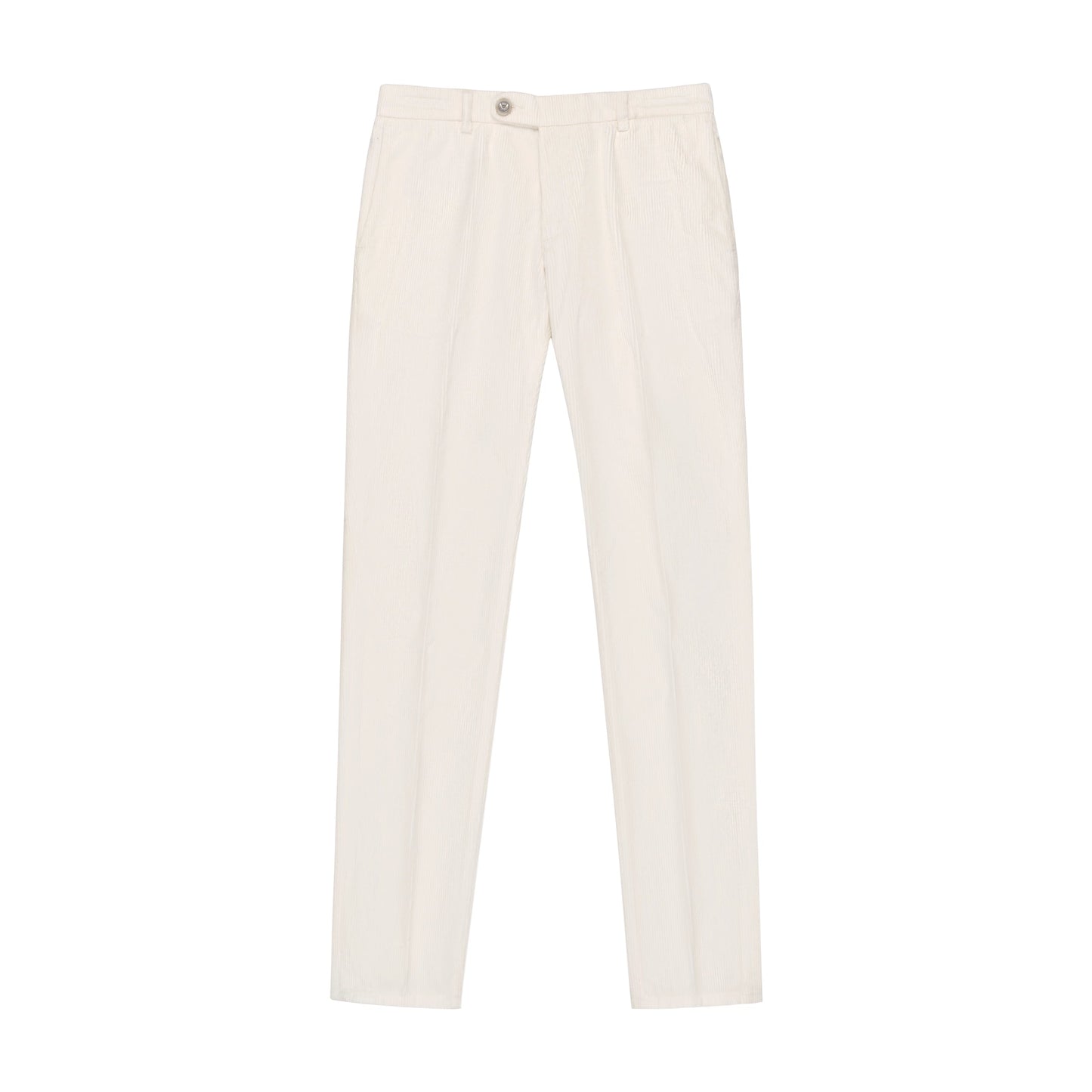 Richard J. Brown Slim - Fit Corduroy Cotton Trousers in Cream - SARTALE