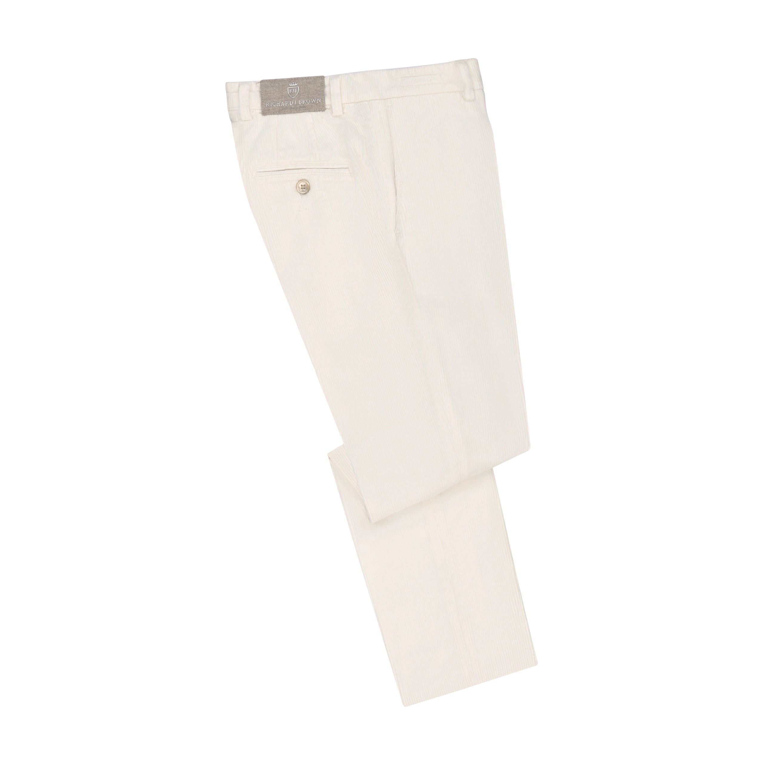 Slim-Fit-Hose aus Cord-Baumwolle in Creme