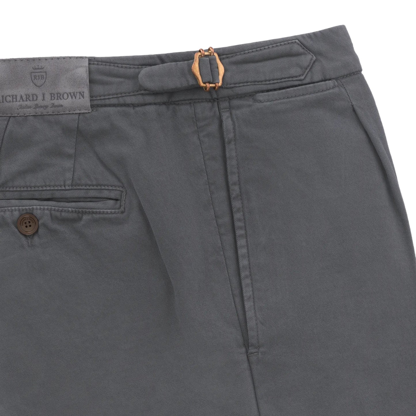 Richard J. Brown Slim - Fit Cotton - Blend Metallic Grey Trousers with Buckle Adjusters - SARTALE