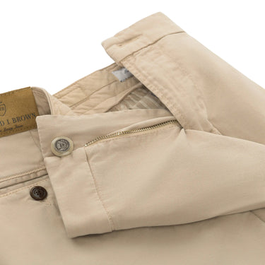 Richard J. Brown Slim - Fit Cotton Pleated Trousers in Beige - SARTALE