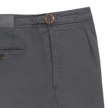 Richard J. Brown Slim - Fit Strectch - Cotton Trousers with Buckle Adjusters in Metallic Grey - SARTALE
