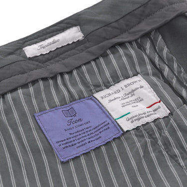 Richard J. Brown Slim - Fit Strectch - Cotton Trousers with Buckle Adjusters in Metallic Grey - SARTALE