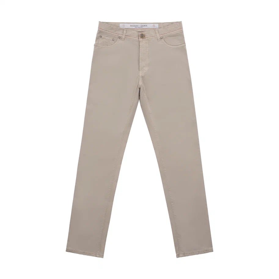 Richard J. Brown Slim - Fit Stretch - Cotton 5 Pocket Trousers in Beige - SARTALE