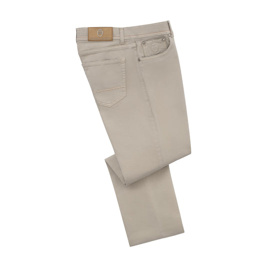 Richard J. Brown Slim - Fit Stretch - Cotton 5 Pocket Trousers in Light Grey - SARTALE