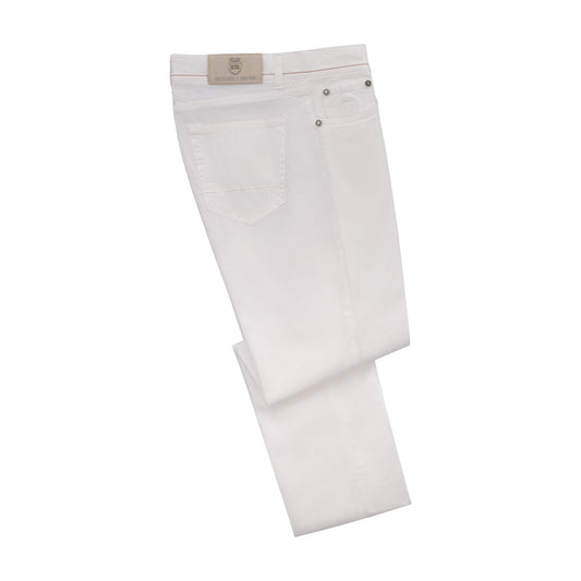 Richard J. Brown Slim - Fit Stretch - Cotton 5 Pocket Trousers in White - SARTALE