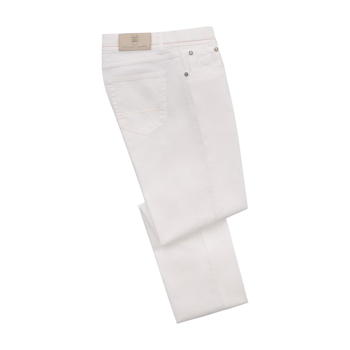 Richard J. Brown Slim - Fit Stretch - Cotton 5 Pocket Trousers in White - SARTALE