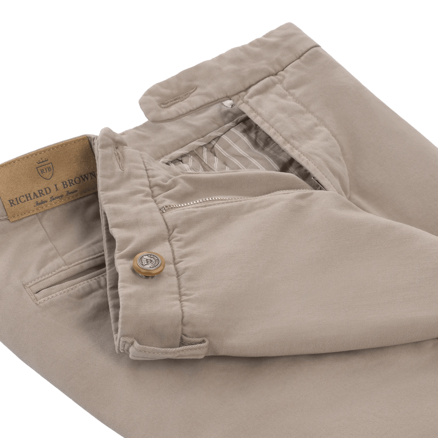 Richard J. Brown Slim - Fit Stretch - Cotton Trousers in Beige - SARTALE