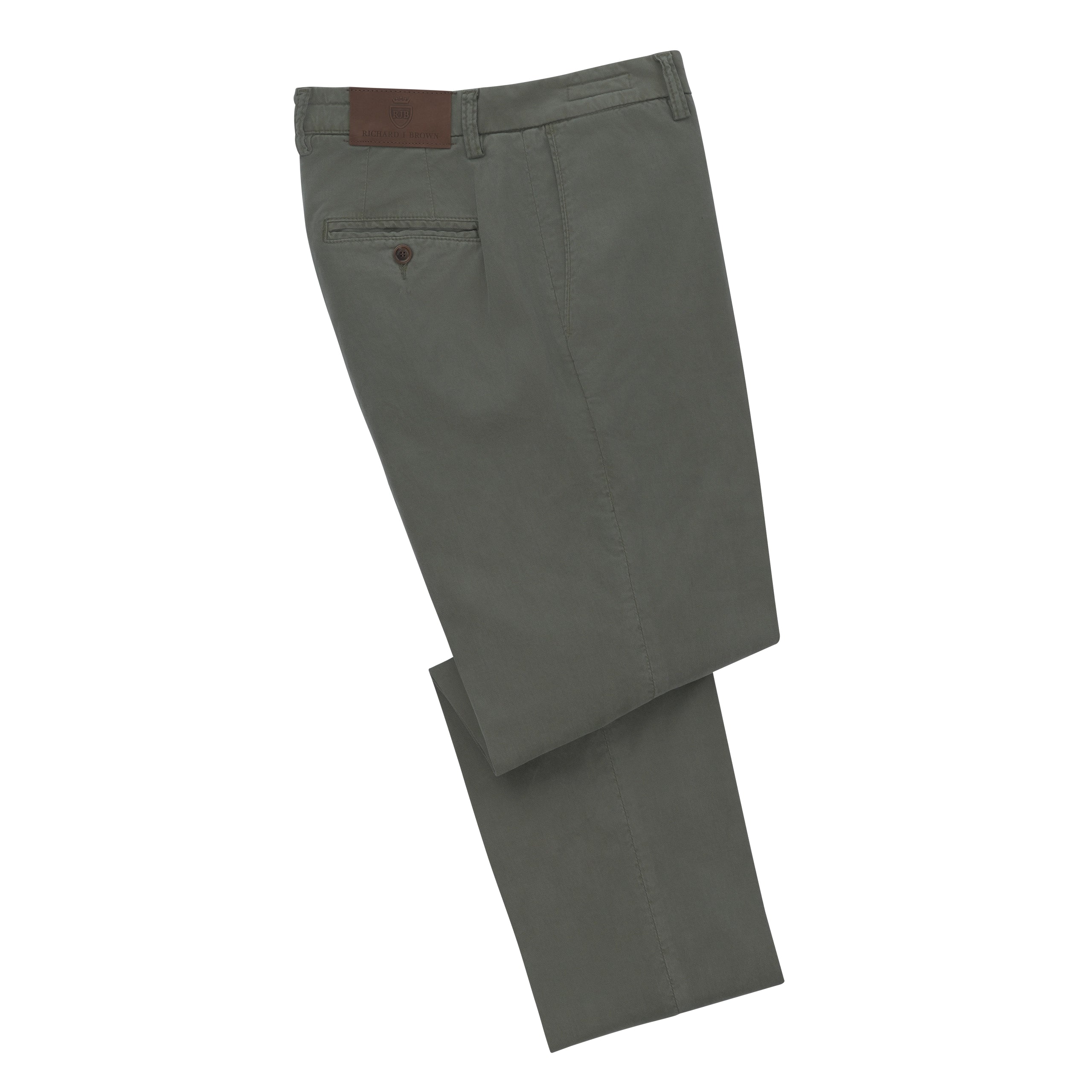 Slim-Fit Stretch-Cotton Trousers in Green