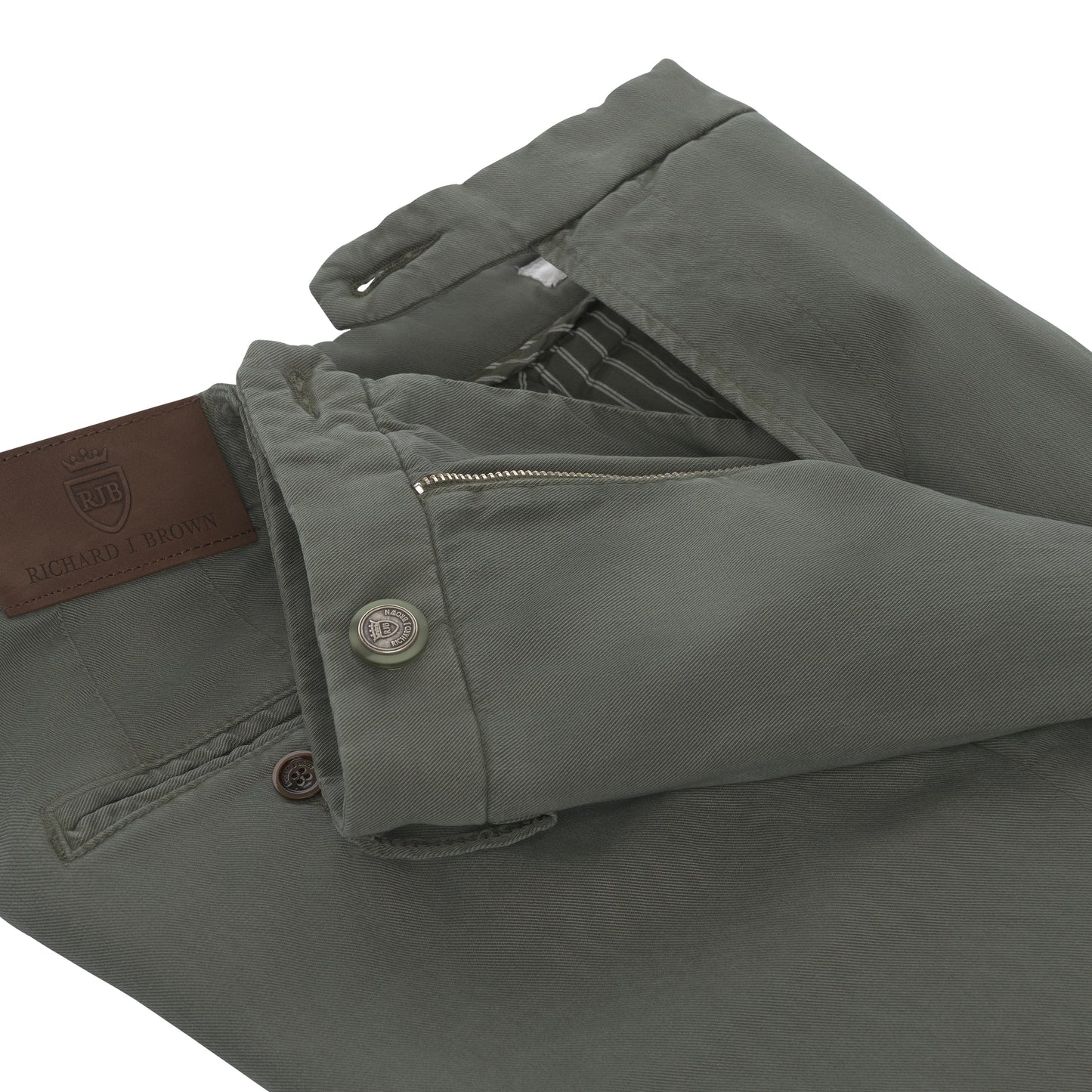 Richard J. Brown Slim - Fit Stretch - Cotton Trousers in Green - SARTALE