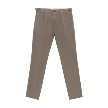 Richard J. Brown Slim - Fit Stretch - Cotton Trousers with Buckle Adjusters in Taupe - SARTALE