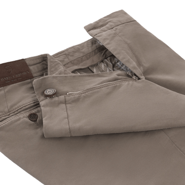 Richard J. Brown Slim - Fit Stretch - Cotton Trousers with Buckle Adjusters in Taupe - SARTALE