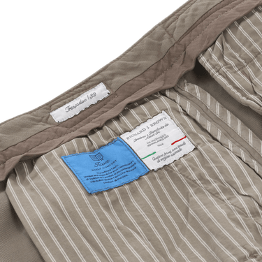 Richard J. Brown Slim - Fit Stretch - Cotton Trousers with Buckle Adjusters in Taupe - SARTALE