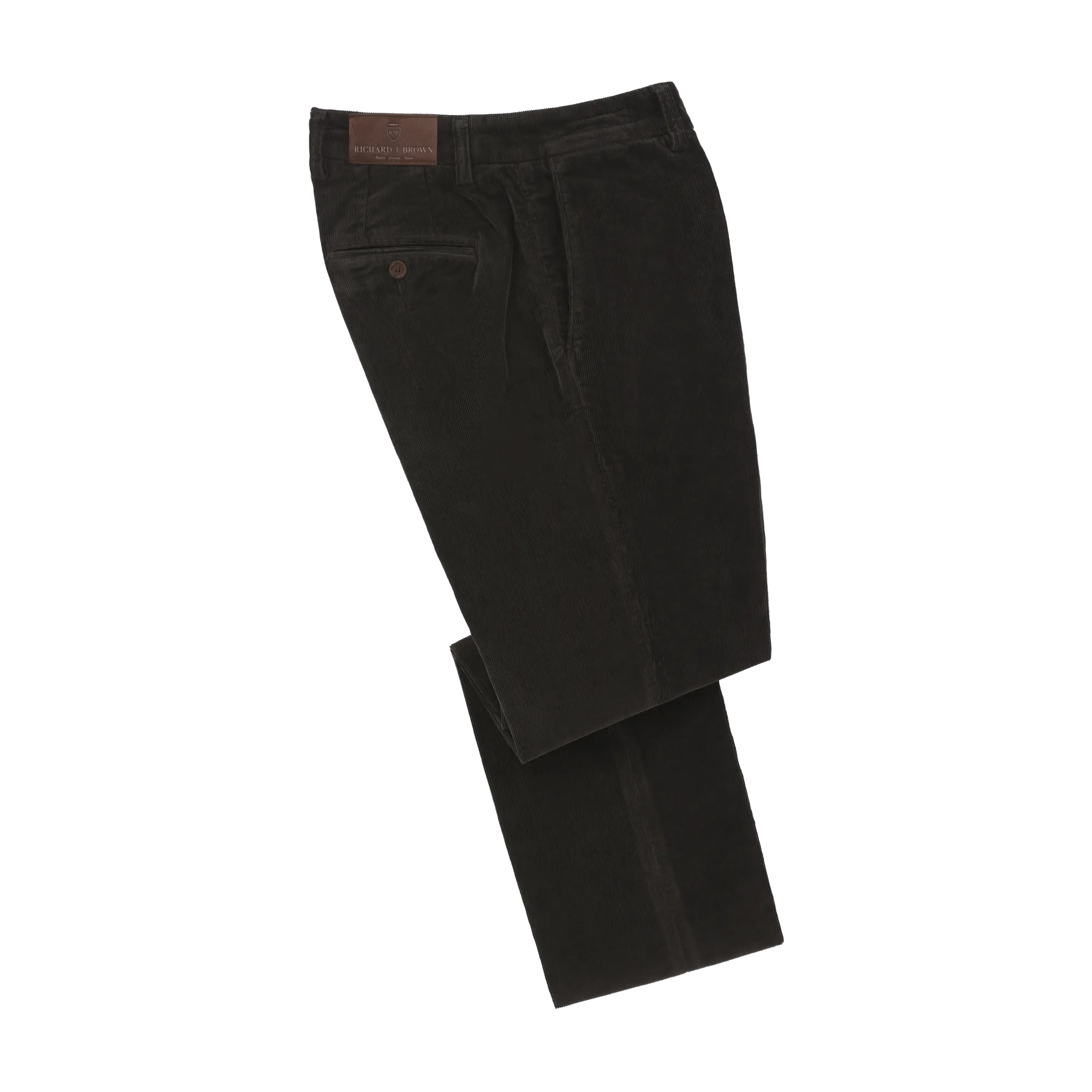 Slim-Fit Stretch-Cotton Velvet Trousers in Greyish Brown