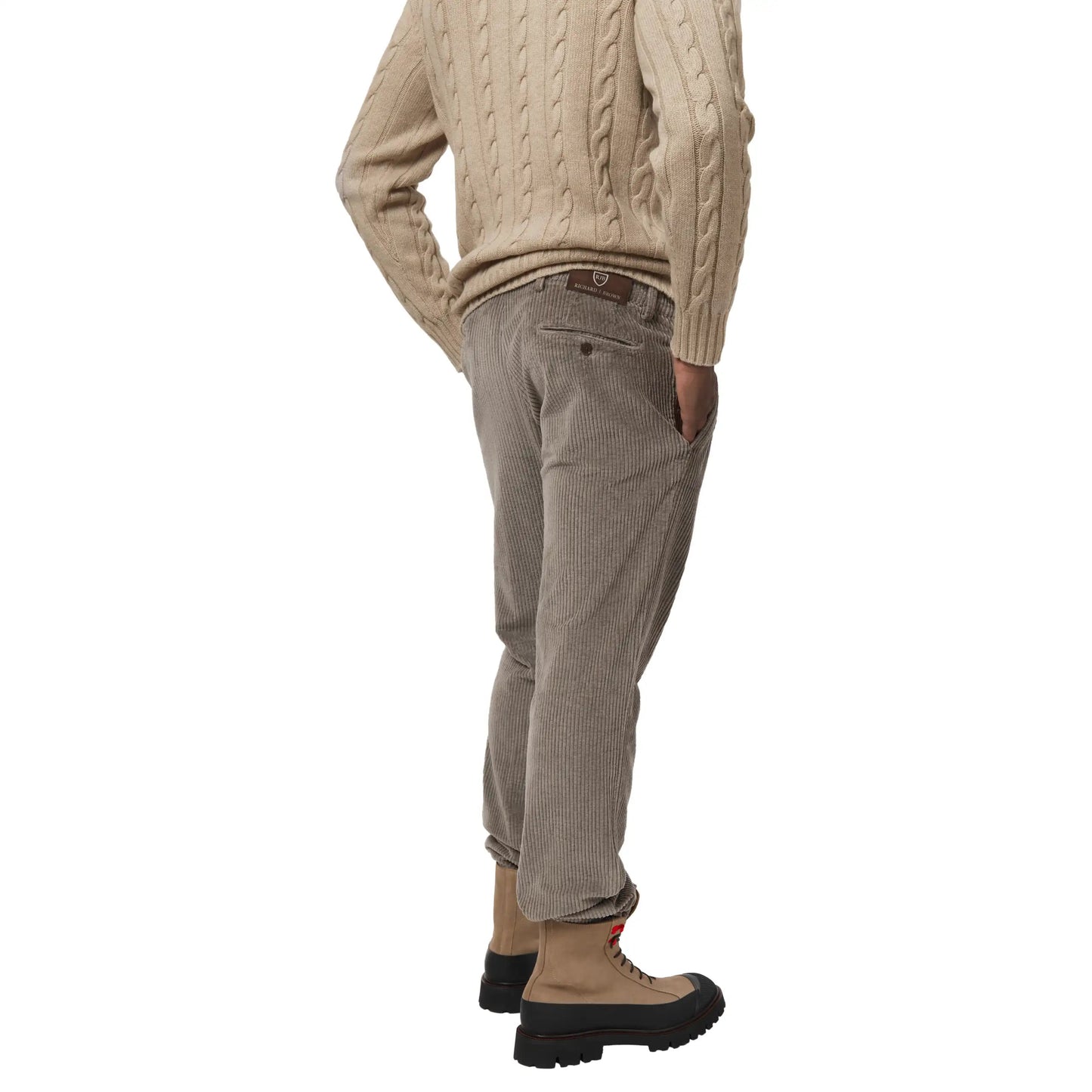 Richard J. Brown Slim - Fit Stretch - Cotton Velvet Trousers in Taupe - SARTALE
