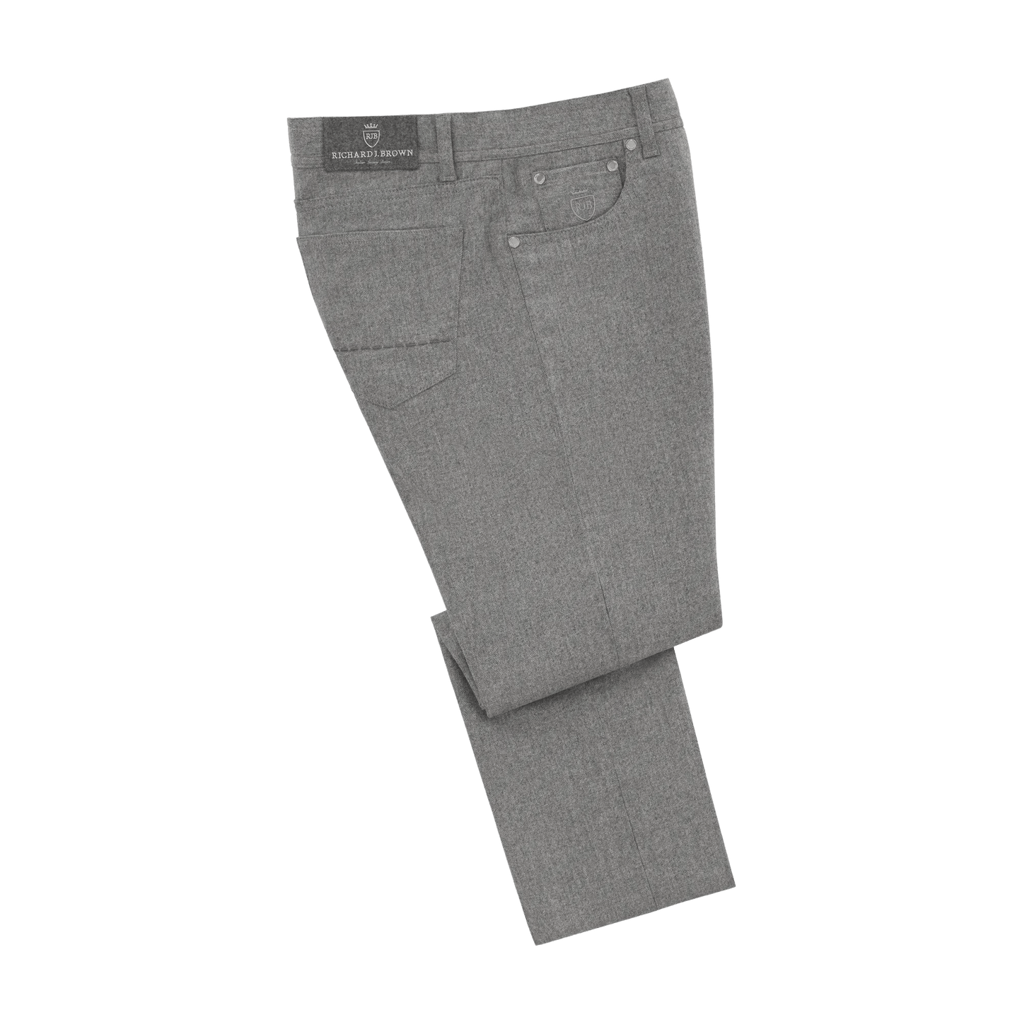 Richard J. Brown Slim - Fit Stretch - Wool 5 Pocket Trousers in Grey Melange - SARTALE