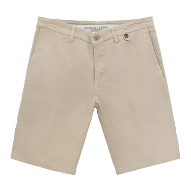 Richard J. Brown Stretch - Cotton Bermuda Shorts in Beige - SARTALE