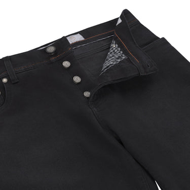 Richard J. Brown Stretch - Cotton Jeans in Black with Button Fastening - SARTALE