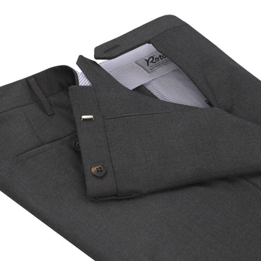 Rota Classic Wool Trousers in Dark Grey Melange - SARTALE