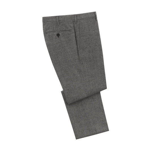 Rota Regular - Fit Wool - Blend Prince of Wales Check Trousers in Grey - SARTALE