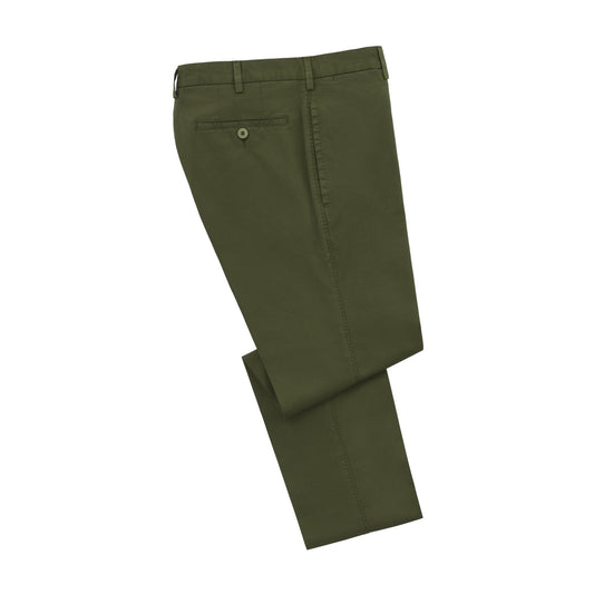 Rota Slim - Fit Cotton Trousers in Green - SARTALE