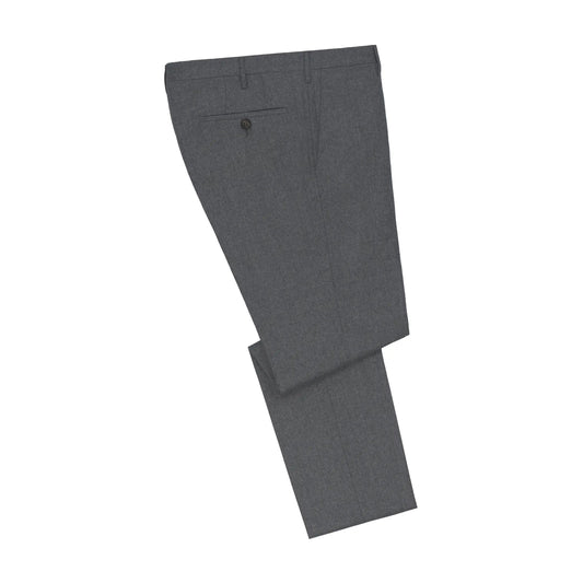 Rota Slim - Fit Virgin Wool Trousers in Dark Grey Melange - SARTALE