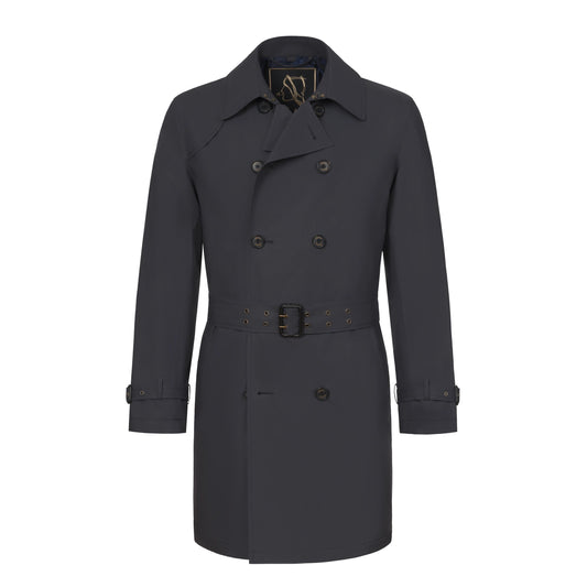 Sealup Classic Trench Coat in Space Blue - SARTALE