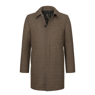 Sealup Wool Ambroeus Coat with Goose Down Filling in Brown Multicolor - SARTALE