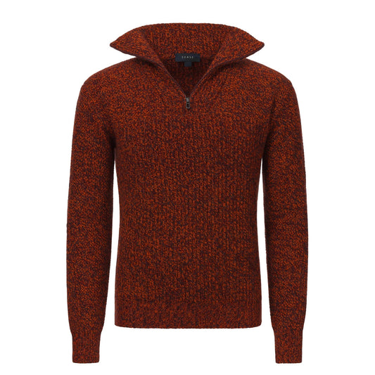 Sease Schooner Corsehair Half Zip Rockmelon Sweater - SARTALE
