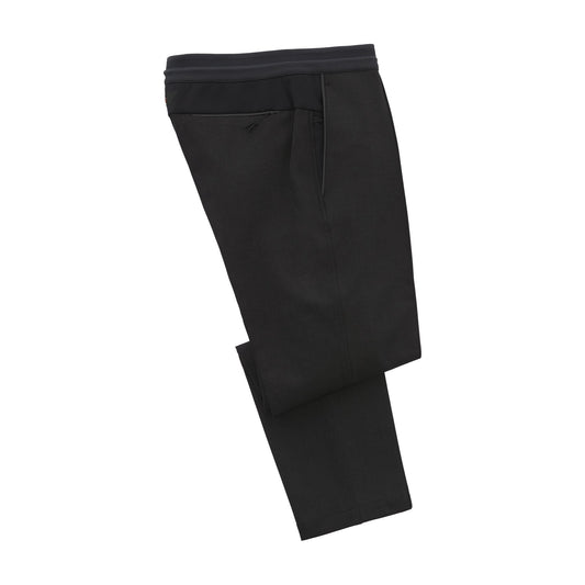 Sease Stretch - Virgin Wool and Nylon - Blend Bonded Trousers in Graphite Grey - SARTALE