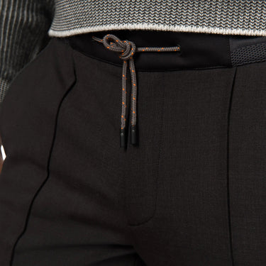 Sease Stretch - Virgin Wool and Nylon - Blend Bonded Trousers in Graphite Grey - SARTALE