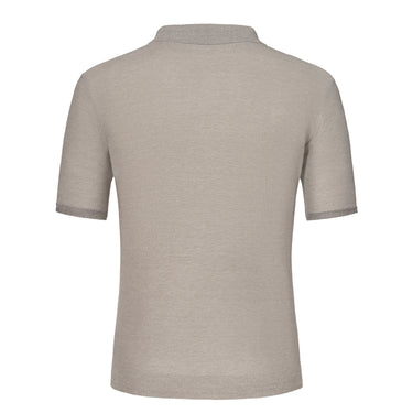 Sease V - Neck Linen and Cotton - Blend Polo Shirt in Pearl Grey - SARTALE
