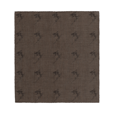 Simonnot Godard Cashmere - Blend Pocket Square in Brown - SARTALE